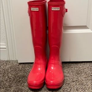 HUNTER BOOTS BRIGHT CORAL 10